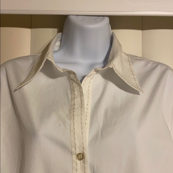 i.e. White Button-Up Blouse w/Cuff Sleeves  -14 - Picture 5 of 14